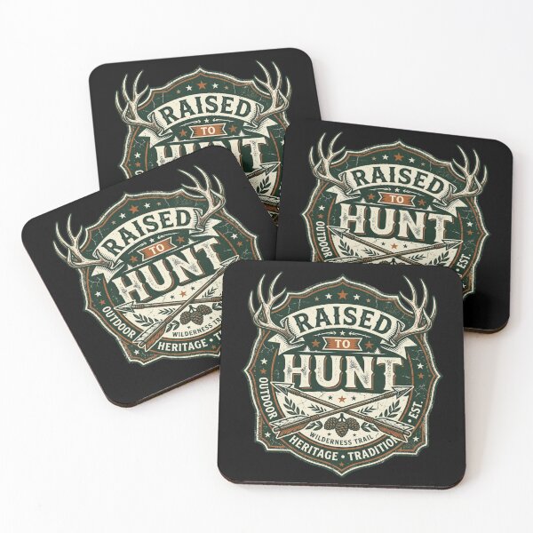Item preview, Raised To Hunt Vintage Deer Antler Wilderness Badge designed and sold by PACS0011.