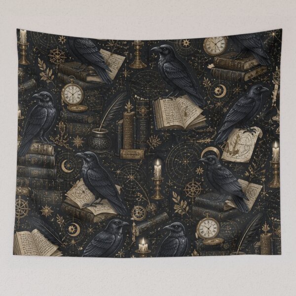Item preview, Dark Academia Ravens Study Pattern designed and sold by StickyGuys.