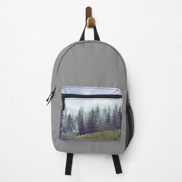 Item preview, Misty Pine Forest - Serene Watercolor Mountain Landscape Art designed and sold by samahl_l.