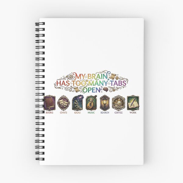 Item preview, My Brain Has Too Many Tabs Open - Vintage Academic Aesthetic designed and sold by MyTeePlace.