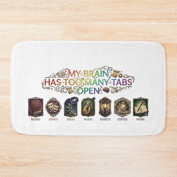 Item preview, My Brain Has Too Many Tabs Open - Vintage Academic Aesthetic designed and sold by MyTeePlace.