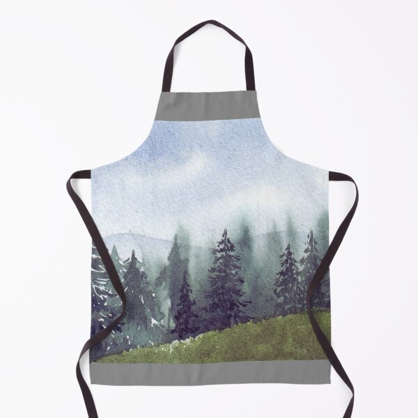 Item preview, Misty Pine Forest - Serene Watercolor Mountain Landscape Art designed and sold by samahl_l.