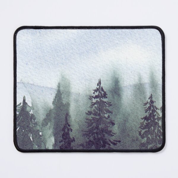 Item preview, Misty Pine Forest - Serene Watercolor Mountain Landscape Art designed and sold by samahl_l.