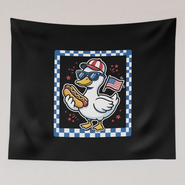 Item preview, Patriotic Duck Hot Dog American Flag Fourth Of July Summer designed and sold by SofenArt.