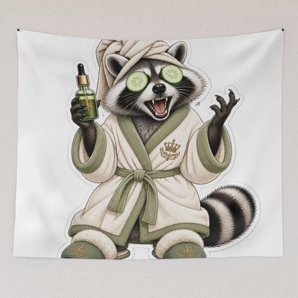 Item preview, Feral But Moisturized Luxury Raccoon designed and sold by StickyGuys.