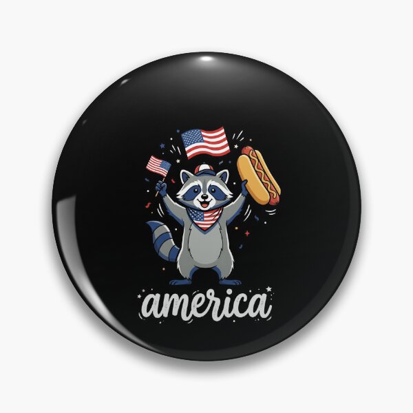 Item preview, America Patriotic Raccoon Hot Dog Independence Day designed and sold by SofenArt.