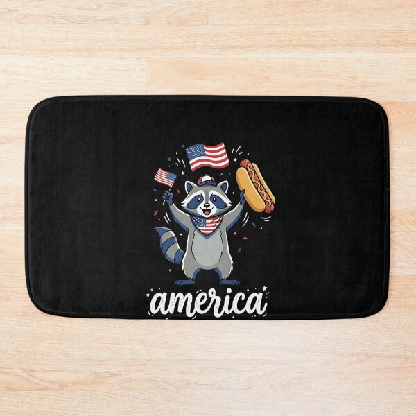 Item preview, America Patriotic Raccoon Hot Dog Independence Day designed and sold by SofenArt.