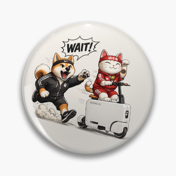 Item preview, Wait! Akita vs Lucky Cat Scooter Chase designed and sold by piketo.