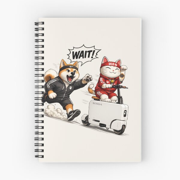 Item preview, Wait! Akita vs Lucky Cat Scooter Chase designed and sold by piketo.