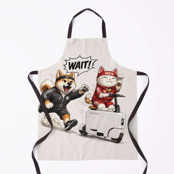 Item preview, Wait! Akita vs Lucky Cat Scooter Chase designed and sold by piketo.