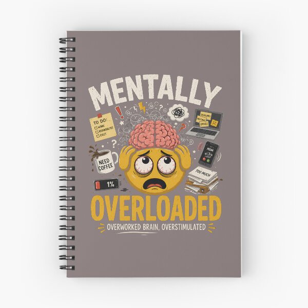 Item preview, Mentally Overloaded Funny Emoji T-Shirt |Overworked Brain Overstimulated Humor Gift designed and sold by MystiMagica.