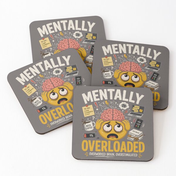 Item preview, Mentally Overloaded Funny Emoji T-Shirt |Overworked Brain Overstimulated Humor Gift designed and sold by MystiMagica.
