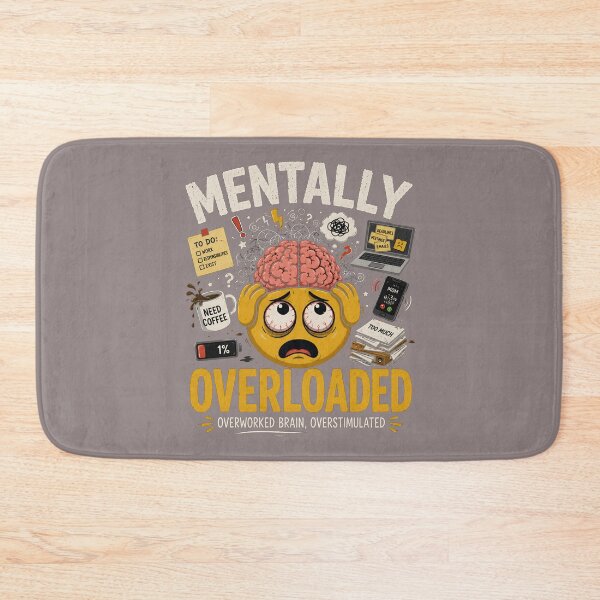 Item preview, Mentally Overloaded Funny Emoji T-Shirt |Overworked Brain Overstimulated Humor Gift designed and sold by MystiMagica.