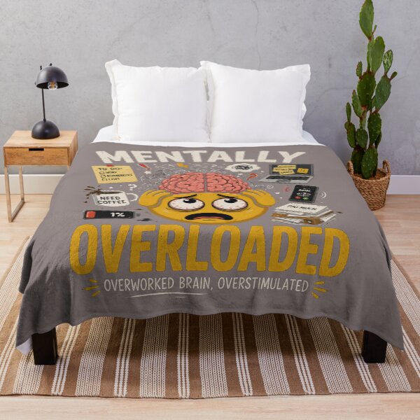 Item preview, Mentally Overloaded Funny Emoji T-Shirt |Overworked Brain Overstimulated Humor Gift designed and sold by MystiMagica.