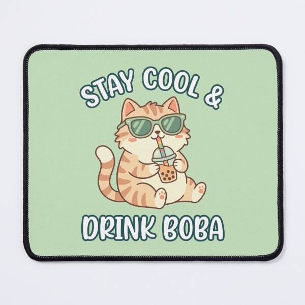 Item preview, Cute Cat Drinking Boba Tea designed and sold by Amir Faysal.