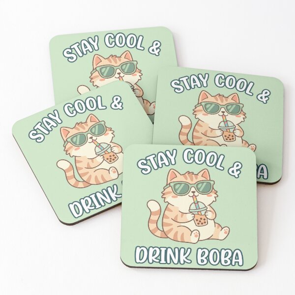 Item preview, Cute Cat Drinking Boba Tea designed and sold by Amir Faysal.