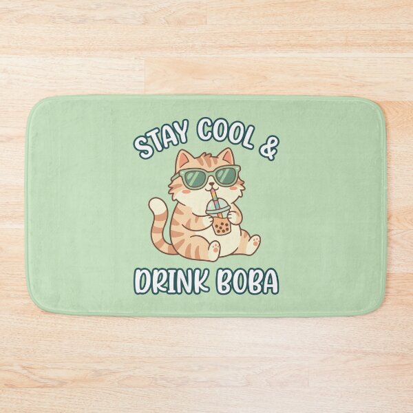 Item preview, Cute Cat Drinking Boba Tea designed and sold by Amir Faysal.