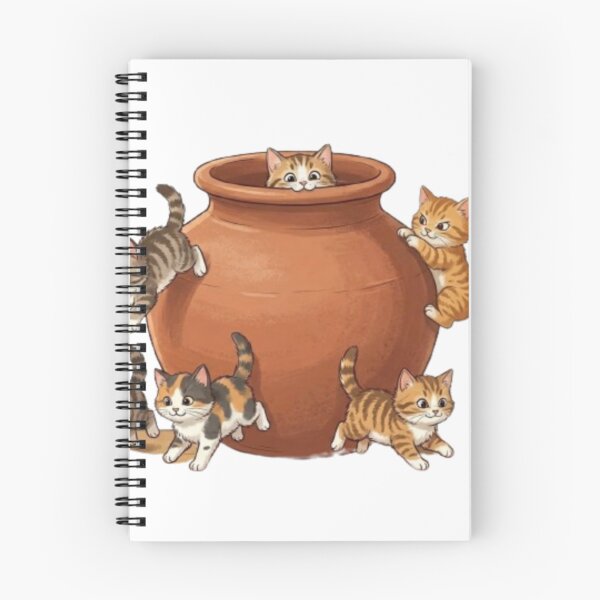 Item preview, Cute Kittens Playing Around Clay Pot Illustration designed and sold by Artgirldhanya.