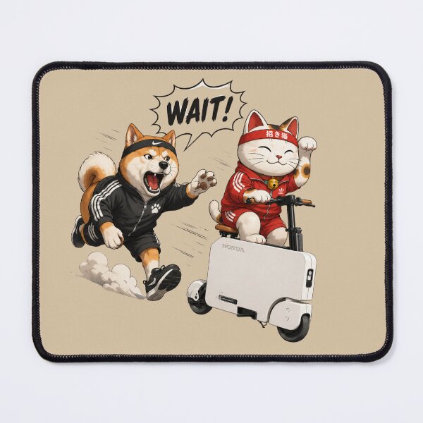 Item preview,  Wait! Akita vs Lucky Cat Scooter Chase designed and sold by piketo.