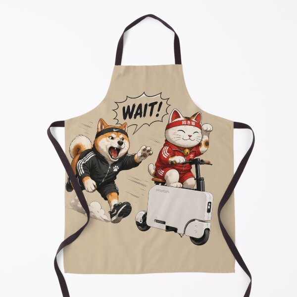Item preview,  Wait! Akita vs Lucky Cat Scooter Chase designed and sold by piketo.