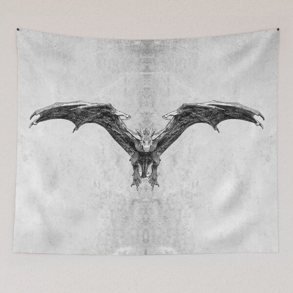 Item preview, Flying Dragon Wings Spread Dark Fantasy Gothic Creature Art designed and sold by Ghoul Enterprises.