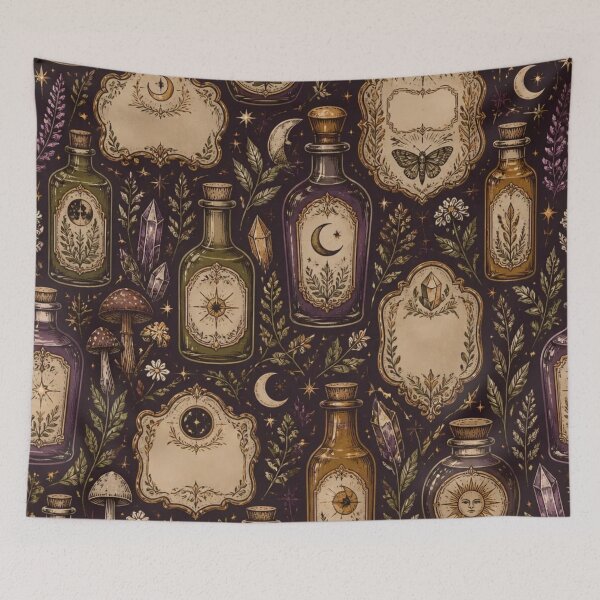 Item preview, Forest Apothecary Botanical Label Pattern designed and sold by StickyGuys.