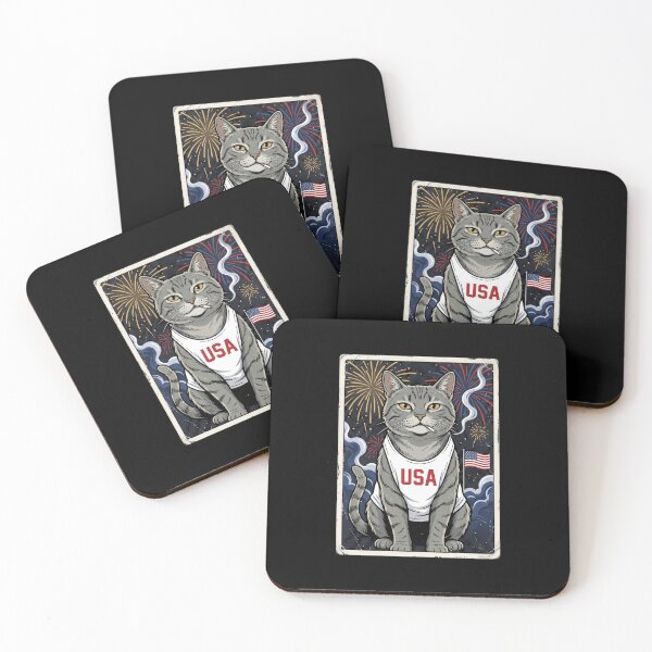 Item preview, USA Patriotic Cat Fourth Of July Fireworks designed and sold by SofenArt.