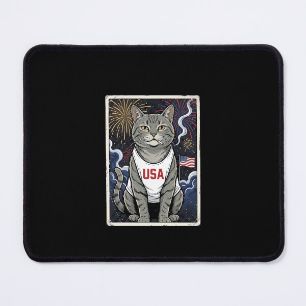 Item preview, USA Patriotic Cat Fourth Of July Fireworks designed and sold by SofenArt.