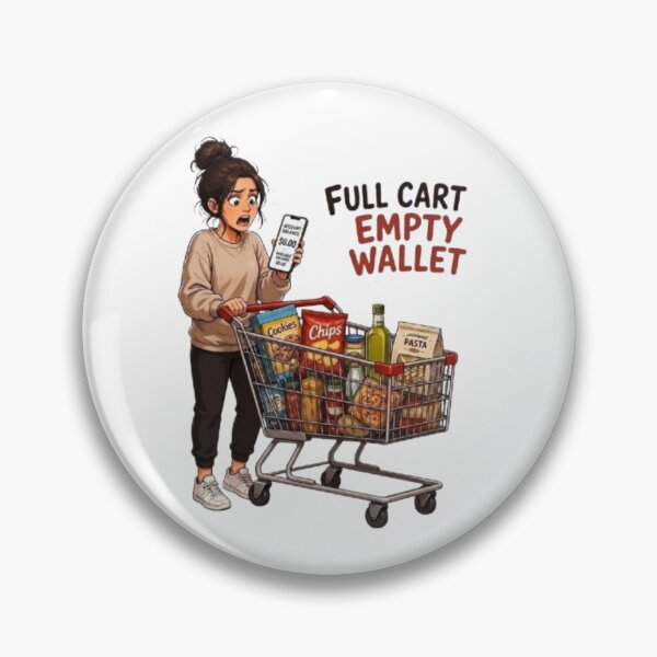 Item preview, Full Cart Empty Wallet Funny Inflation Grocery Shopping Illustration designed and sold by Northern Glow Art.