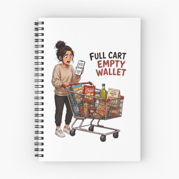 Item preview, Full Cart Empty Wallet Funny Inflation Grocery Shopping Illustration designed and sold by Northern Glow Art.