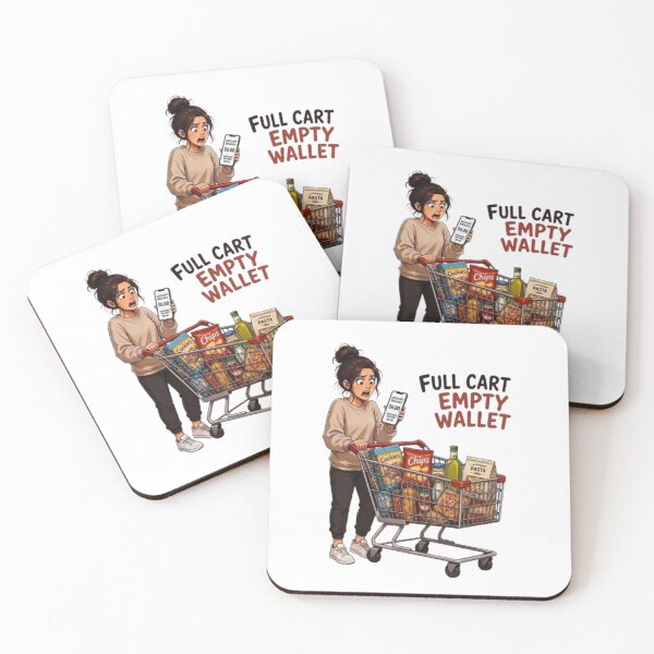 Item preview, Full Cart Empty Wallet Funny Inflation Grocery Shopping Illustration designed and sold by Northern Glow Art.