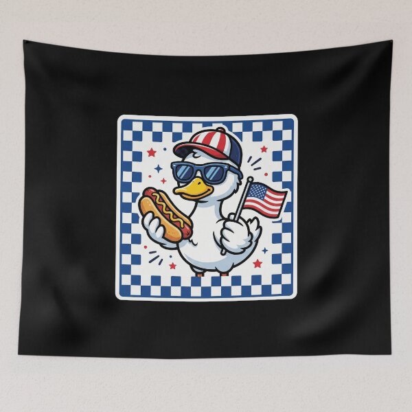 Item preview, Patriotic Duck American Flag Hot Dog Fourth Of July designed and sold by SofenArt.