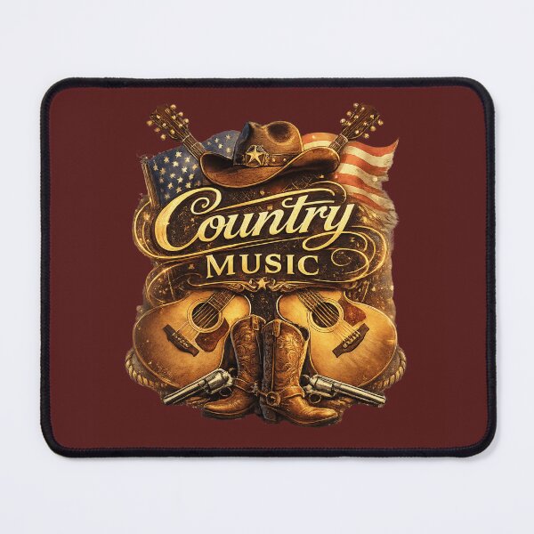 Item preview, Vintage Country Music Cowboy Boots Guitars USA Flag Western Country Lover . designed and sold by LunaPrintCo.