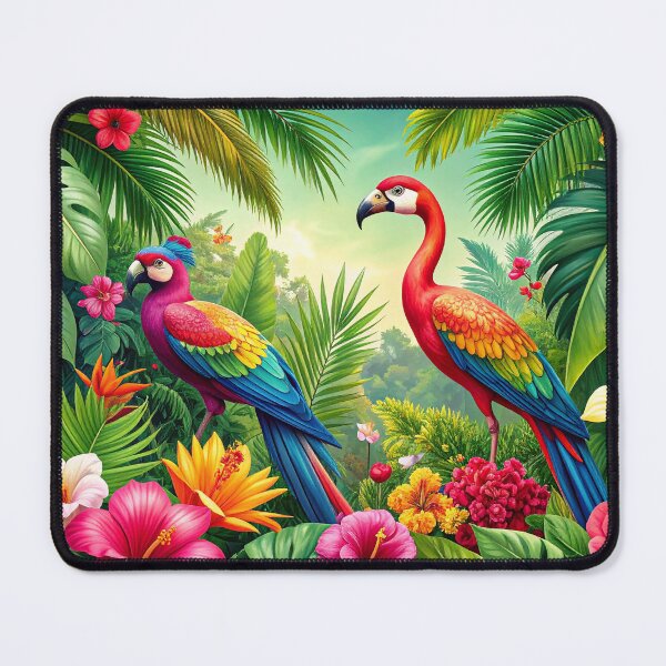 Item preview, Tropical Parrots – Colorful Jungle Art designed and sold by Sasas Design.
