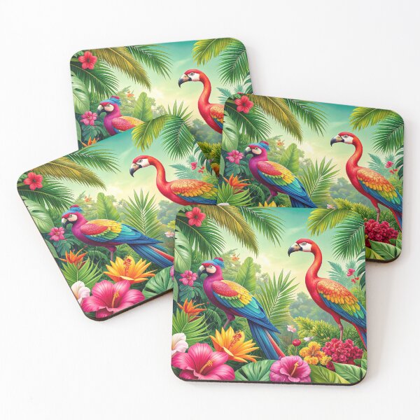 Item preview, Tropical Parrots – Colorful Jungle Art designed and sold by Sasas Design.
