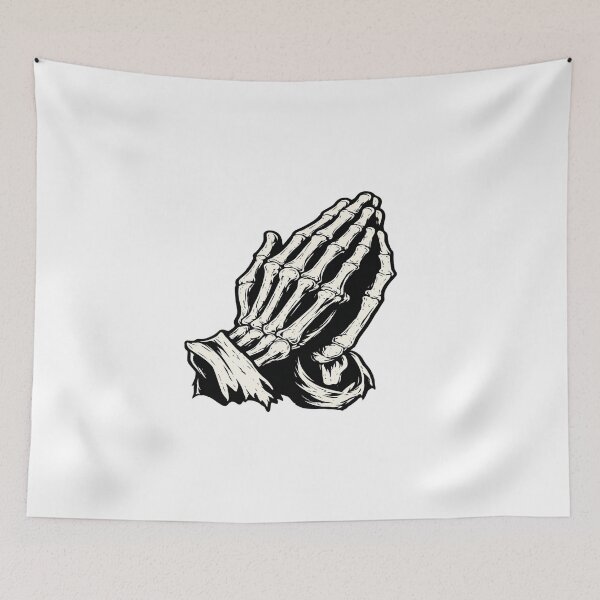Item preview, Praying Skeleton Hands Gothic Design | Dark Spiritual Tattoo Style Art designed and sold by ArcadeLens Studio.