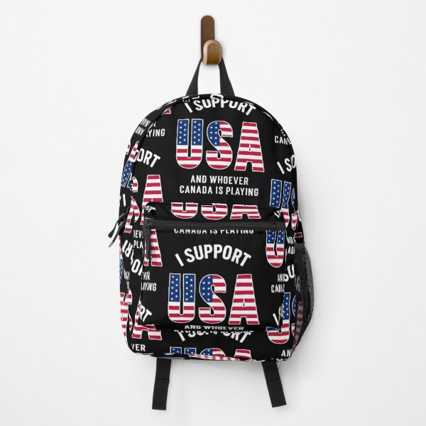 Item preview, I Support USA And Whoever Canada Is Playing Funny Sports Rivalry designed and sold by Ali-printshop.