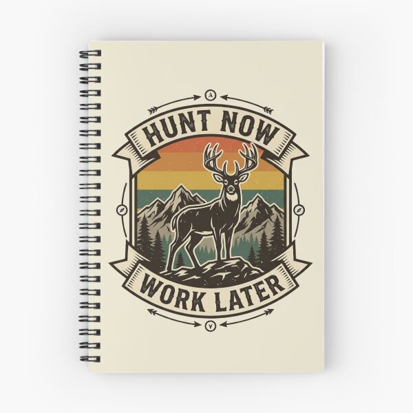 Item preview, Hunt Now Work Later Vintage Whitetail Deer Emblem designed and sold by PACS0011.