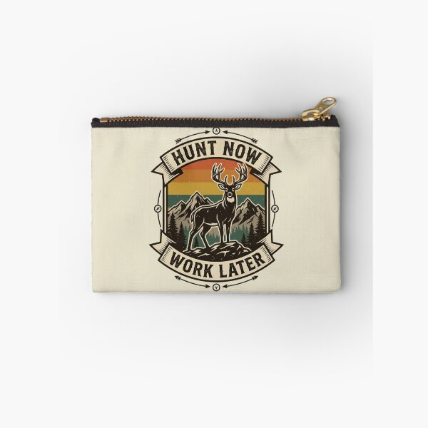 Item preview, Hunt Now Work Later Vintage Whitetail Deer Emblem designed and sold by PACS0011.