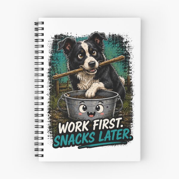 Item preview, Work First Snacks Later Border Collie Farm Dog Shirt designed and sold by PINK FREE.