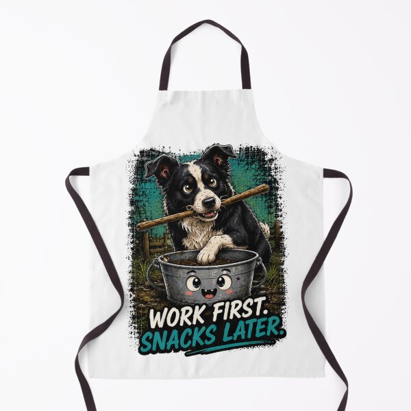 Item preview, Work First Snacks Later Border Collie Farm Dog Shirt designed and sold by PINK FREE.