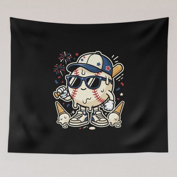 Item preview, Fourth Of July Baseball Ice Cream Patriot designed and sold by SofenArt.