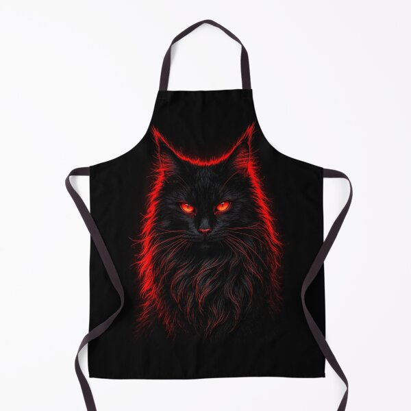 Item preview, Black Maine Coon Cat with Glowing Red Eyes designed and sold by PetsArt.