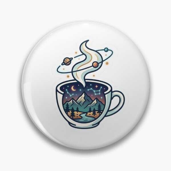 Item preview, Cosmic Coffee Cup Mountain Starry Sky Retro Aesthetic designed and sold by HICHAMORO.