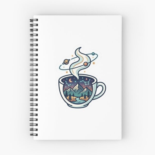 Item preview, Cosmic Coffee Cup Mountain Starry Sky Retro Aesthetic designed and sold by HICHAMORO.