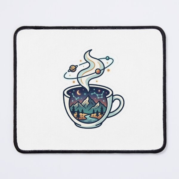 Item preview, Cosmic Coffee Cup Mountain Starry Sky Retro Aesthetic designed and sold by HICHAMORO.