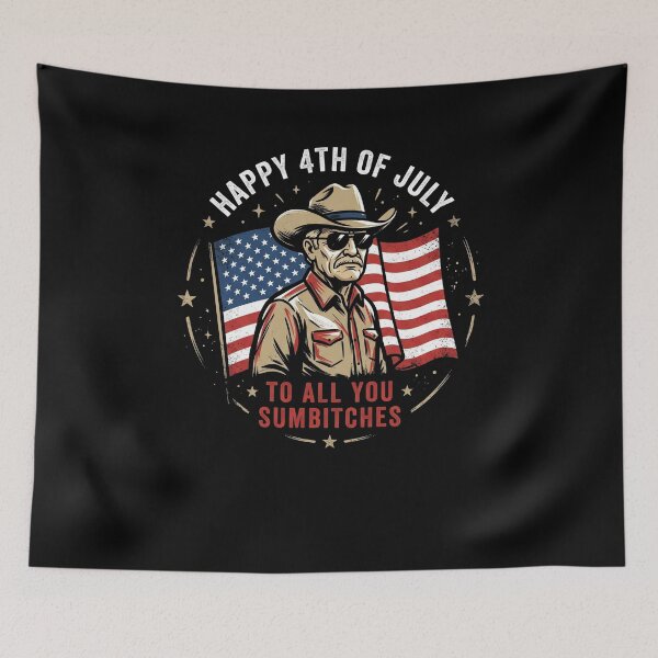 Item preview, Happy 4th Of July To All You Sumbitches Patriot Cowboy designed and sold by SofenArt.