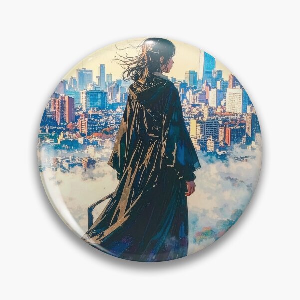 Item preview, Anime Girl Overlooking Skyline designed and sold by BetweenForms.