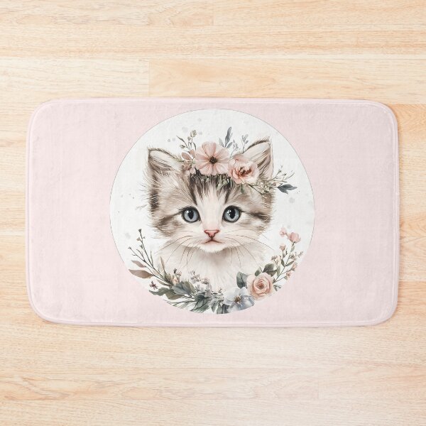 Item preview,  Cute kitten with floral crown watercol designed and sold by mando24895.