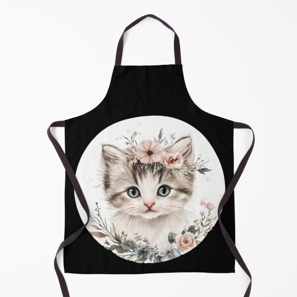 Item preview,  Cute kitten with floral crown watercol designed and sold by mando24895.